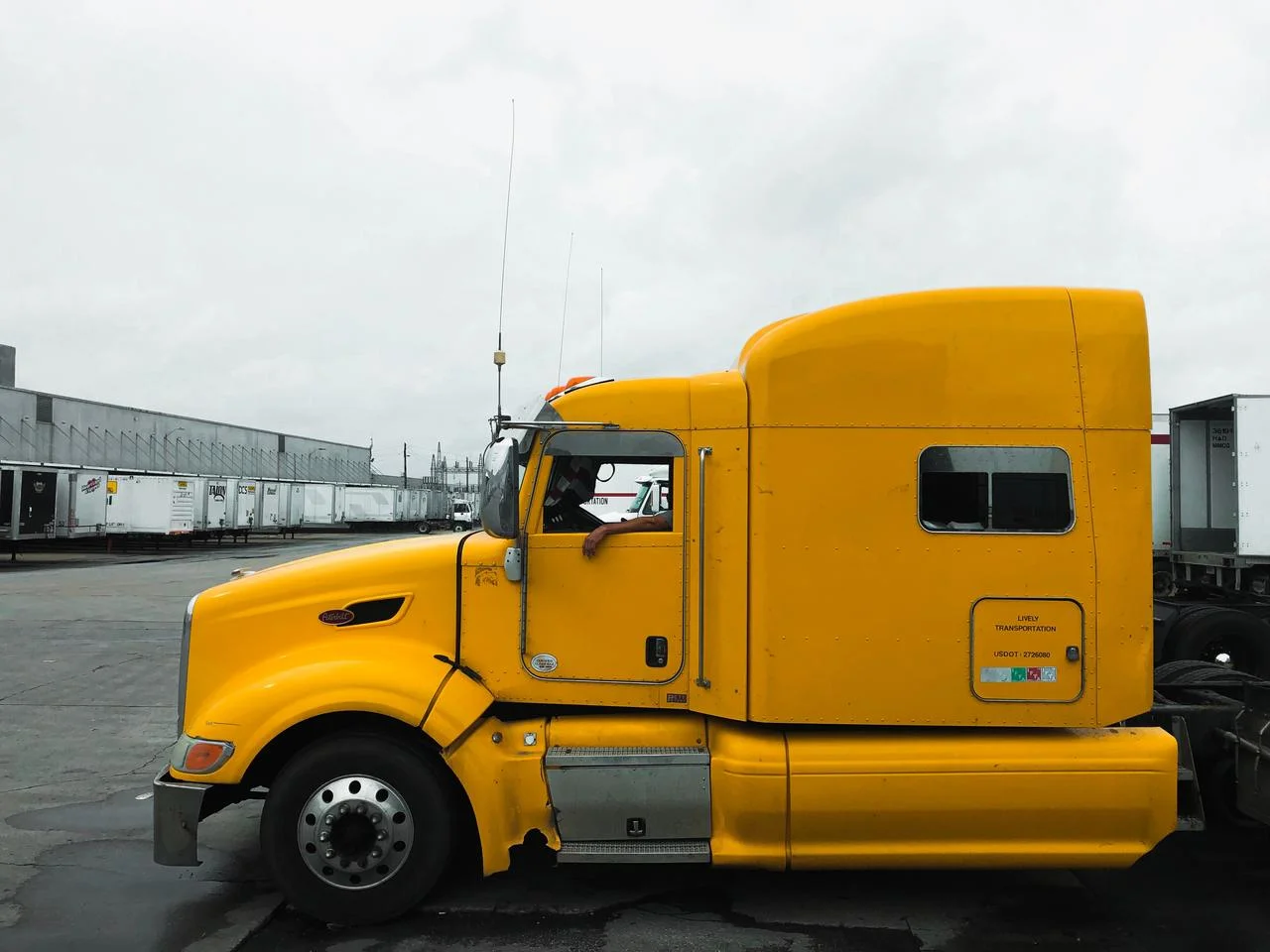 Yellow Semi truck