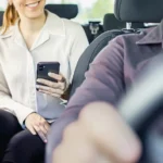 Rideshare passanger in car